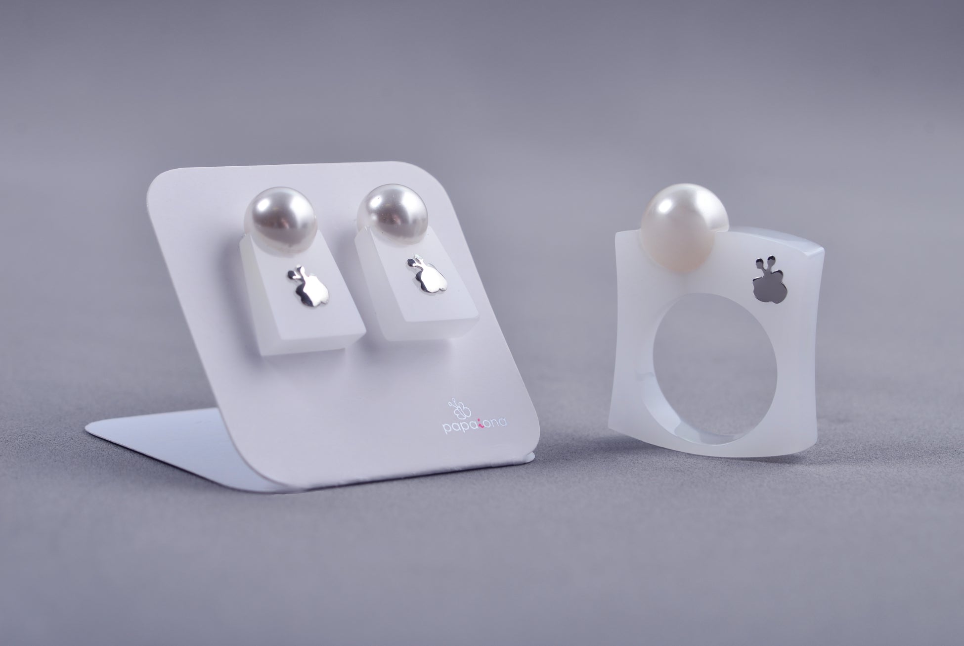 Conjunto anillo y pendientes Combi Lucent Snow